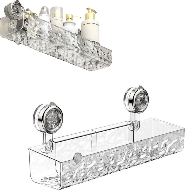 Movable Shower Shelf Suction Cup, Bathroom Suction Cup Storage Rack Without Punching Wall-mounted Shelf, No-Drill Storage Holder for Bathroom Storage - Image 1